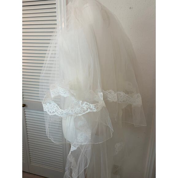 Bridal Women\'s Wedding Veil Double Layer  Ivory Cascading main image 10